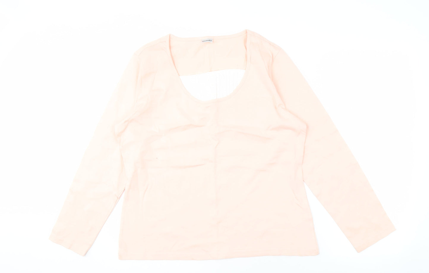 Damart Women's Beige Scoop Neck Long Sleeve Top