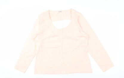 Damart Women's Beige Scoop Neck Long Sleeve Top