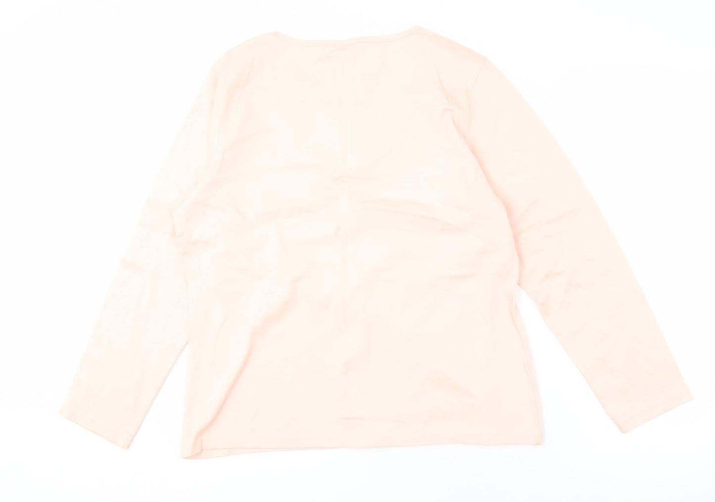 Damart Women's Beige Scoop Neck Long Sleeve Top