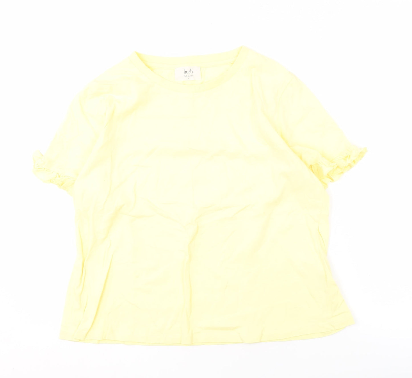 Womens UK Size S Hush Yellow Basic T-Shirt