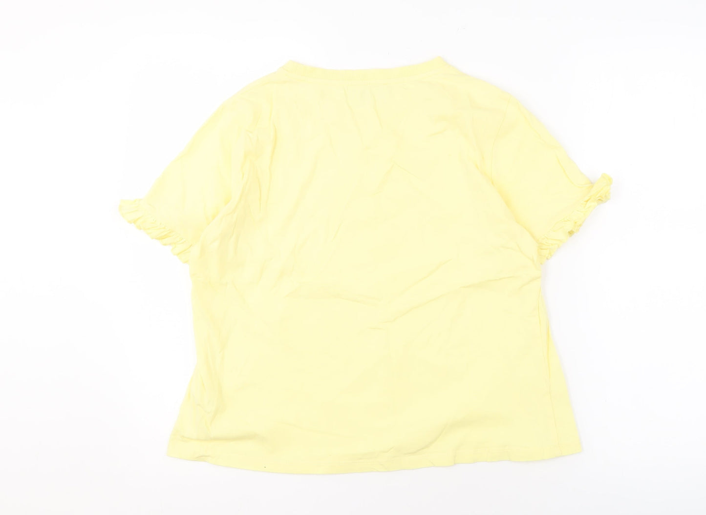 Womens UK Size S Hush Yellow Basic T-Shirt