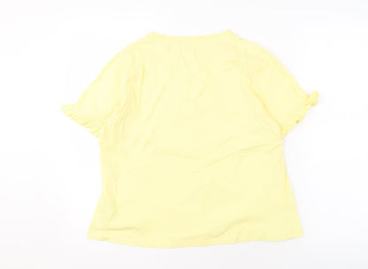 Womens UK Size S Hush Yellow Basic T-Shirt