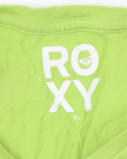 Womens UK Size XL ROXY Green Basic T-Shirt
