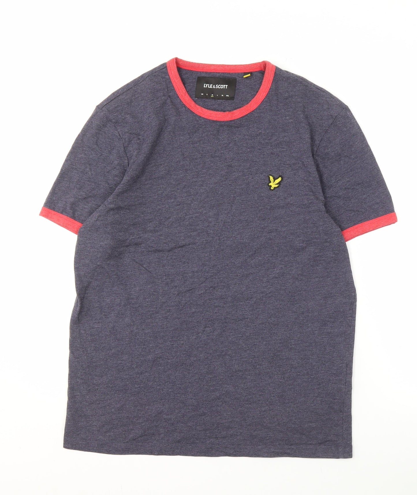 Lyle & Scott Blue Men's Crew Neck T-Shirt - Medium, Logo Accent