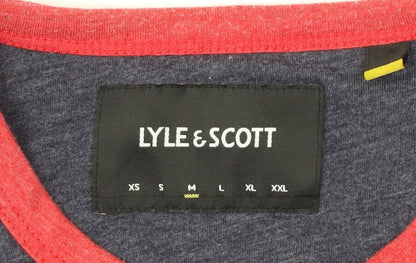 Lyle & Scott Blue Men's Crew Neck T-Shirt - Medium, Logo Accent