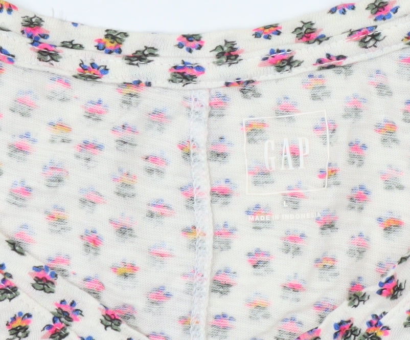 Gap Women's Multicoloured Floral V-Neck Top