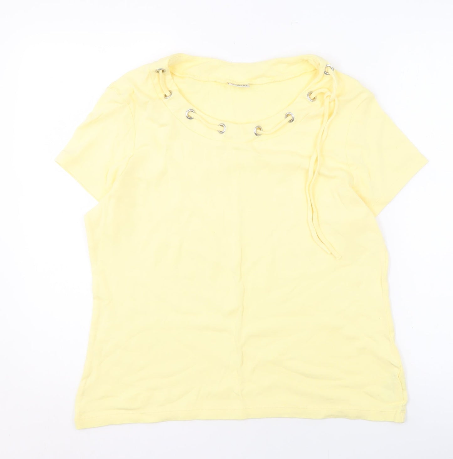 Womens UK Size L Damart Yellow Basic T-Shirt
