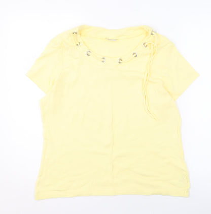 Womens UK Size L Damart Yellow Basic T-Shirt