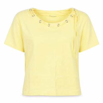 Womens UK Size L Damart Yellow Basic T-Shirt