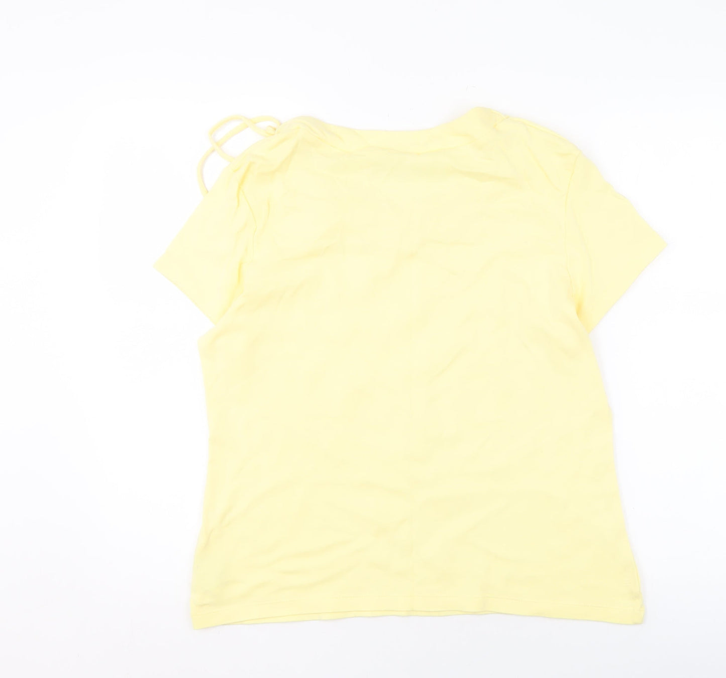 Womens UK Size L Damart Yellow Basic T-Shirt