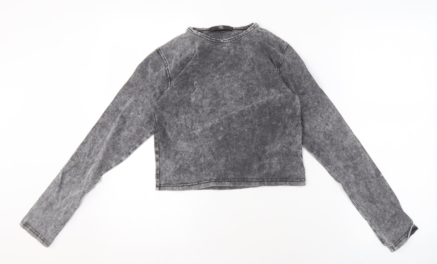 Womens UK Size 10 Missguided Grey Cropped T-Shirt