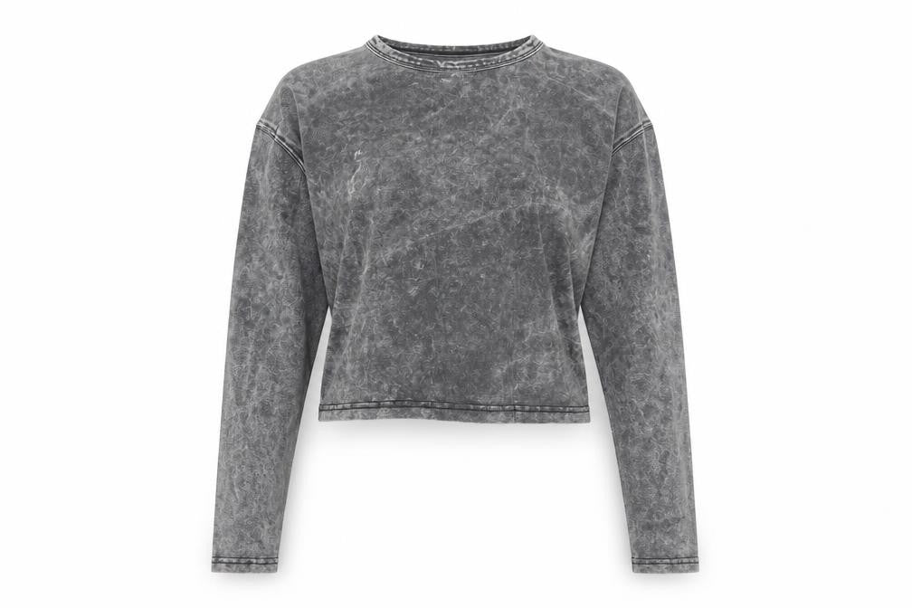 Womens UK Size 10 Missguided Grey Cropped T-Shirt