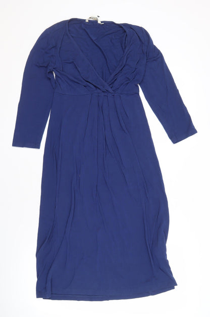 Boden Women's Blue Long Sleeve Midi Dress