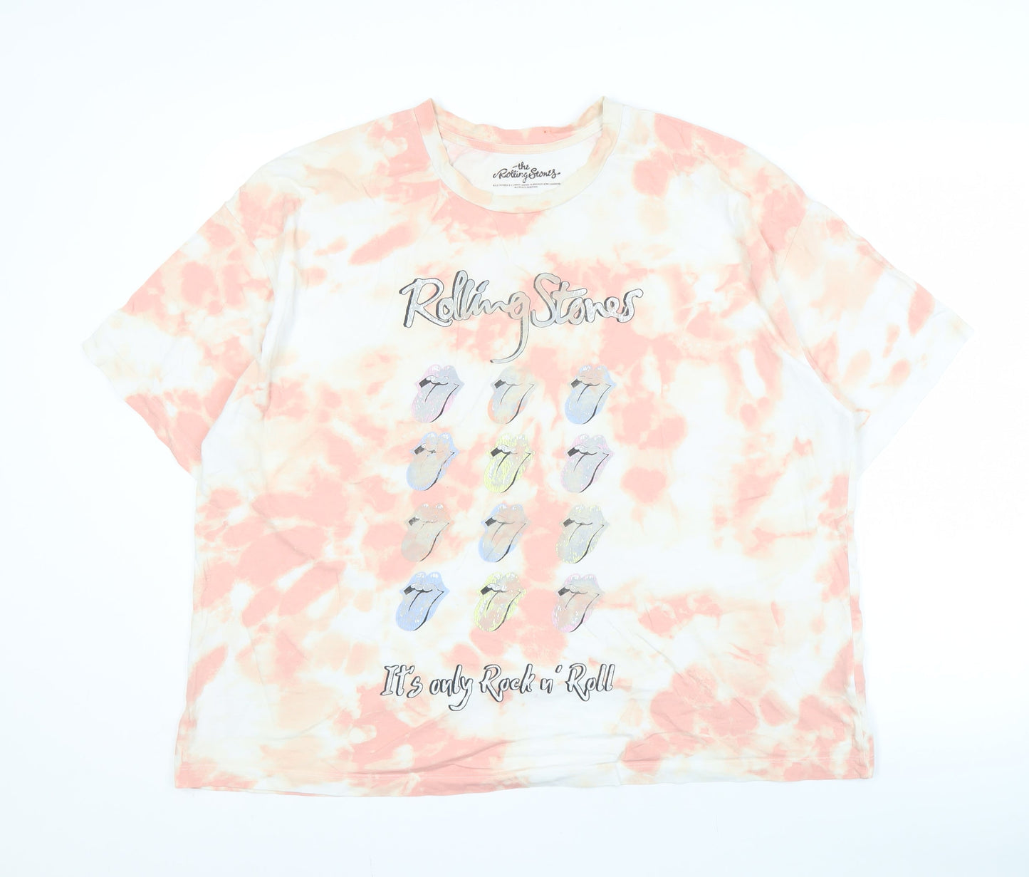 Unisex Adults UK Size 22 The Rolling Stones Multicoloured Basic T-Shirt