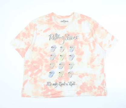 Unisex Adults UK Size 22 The Rolling Stones Multicoloured Basic T-Shirt