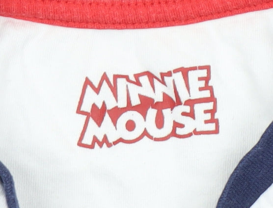 Minnie Mouse Girls White & Blue T-Shirt, Long Sleeve, 4 Years