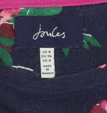 Womens UK Size 8 Joules Blue Basic T-Shirt