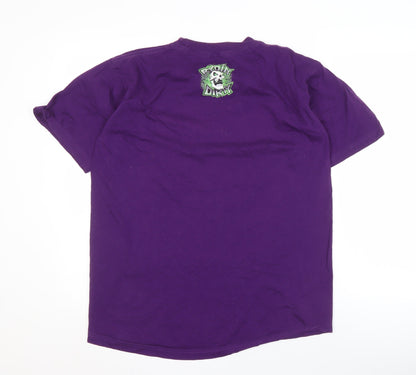 Super Men's Purple Graphic T-Shirt L Motorcycle Style