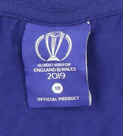 Women's Blue Cricket T-Shirt, Size 18, England Wales World Cup 2019