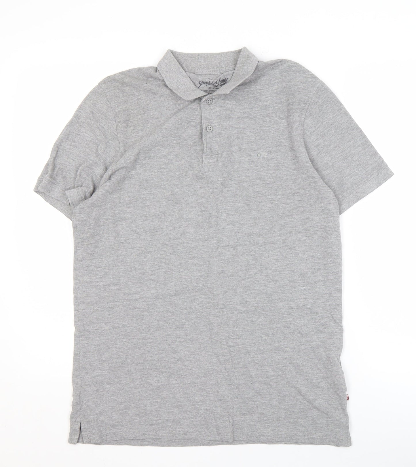 Jack & Jones Men's Grey Polo Shirt - Size L, Casual Style