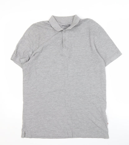 Jack & Jones Men's Grey Polo Shirt - Size L, Casual Style