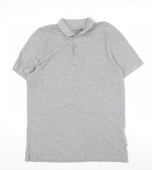 Jack & Jones Men's Grey Polo Shirt - Size L, Casual Style