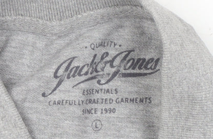 Jack & Jones Men's Grey Polo Shirt - Size L, Casual Style
