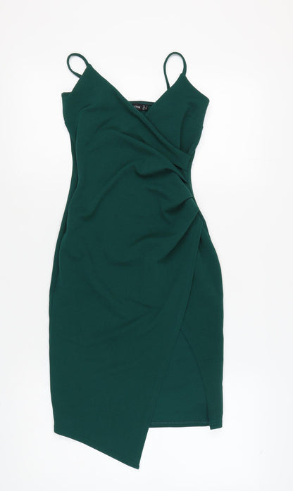 PrettyLittleThing Women Green Bodycon Midi Dress