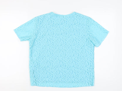 Womens UK Size 14 TIGI Blue Basic T-Shirt