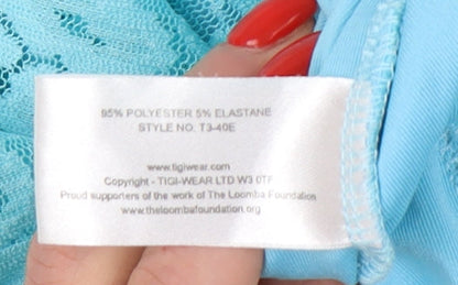 Womens UK Size 14 TIGI Blue Basic T-Shirt