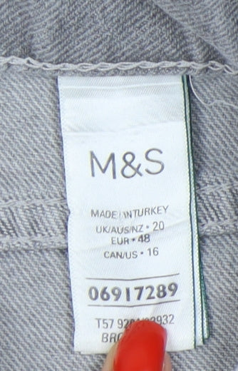 Marks and Spencer Women's Gold Mini Denim Skirt, Size 20