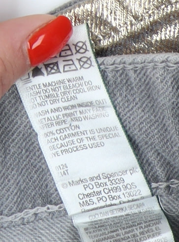 Marks and Spencer Women's Gold Mini Denim Skirt, Size 20