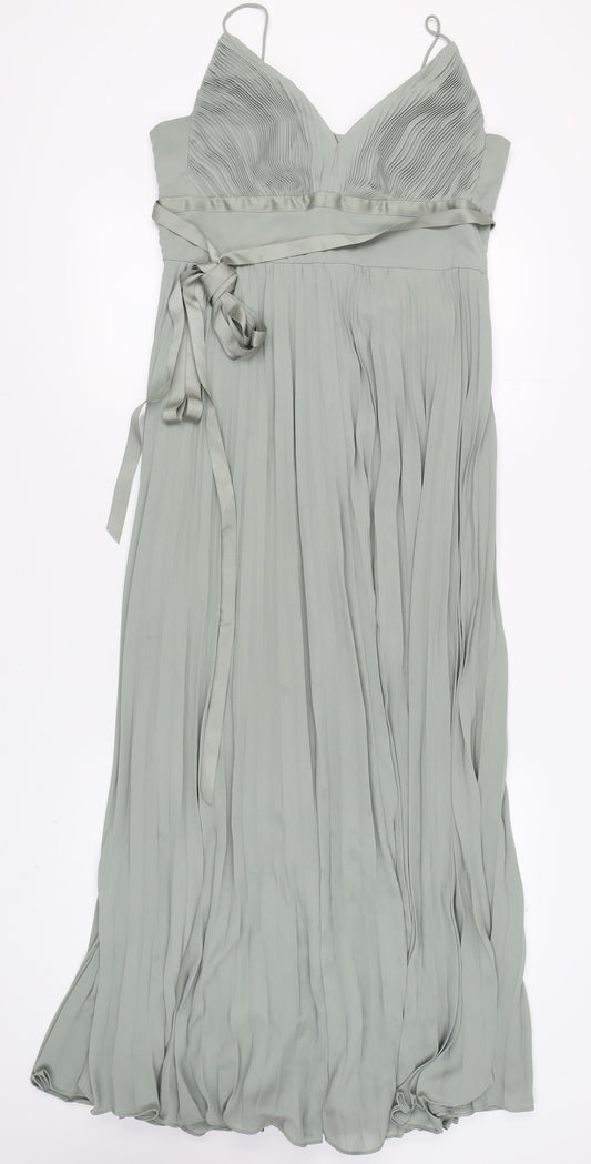 ASOS DESIGN Women's Green Maxi Dress - Size 16