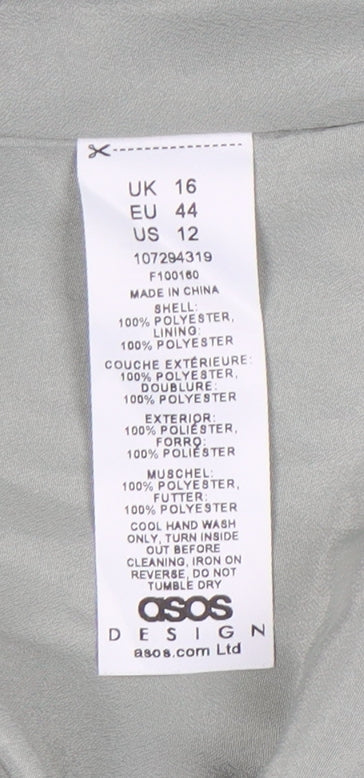 ASOS DESIGN Women's Green Maxi Dress - Size 16