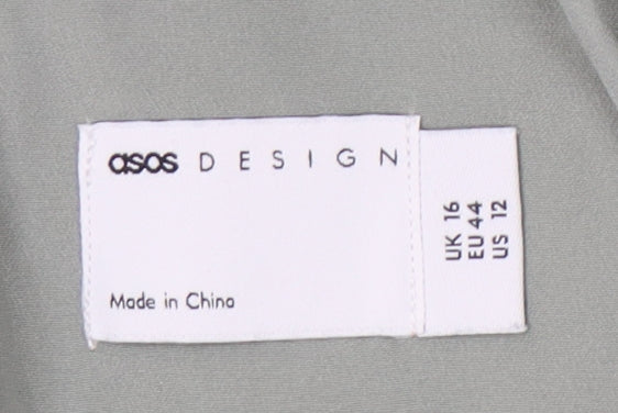 ASOS DESIGN Women's Green Maxi Dress - Size 16