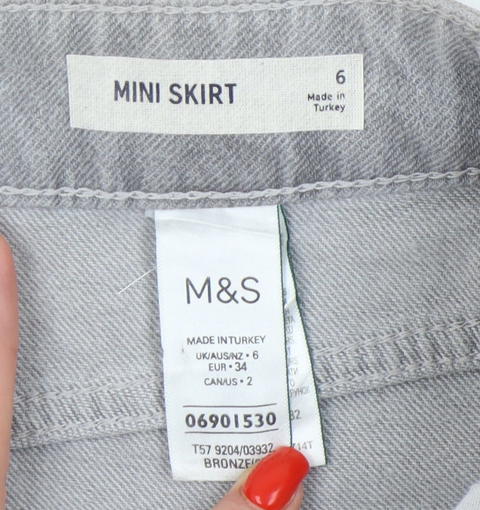 Marks & Spencer Women’s Silver Mini Skirt, Size 6