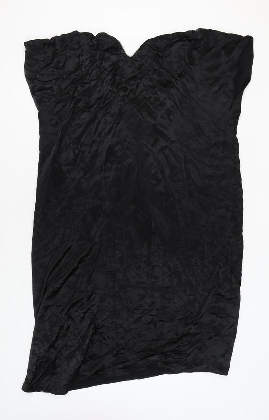 Zara Women's Black Beaded Dress Size 8