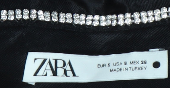 Zara Women's Black Beaded Dress Size 8