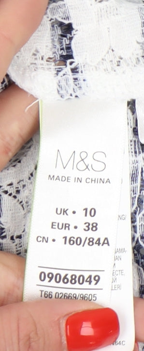 Womens UK Size 10 Marks and Spencer White Basic T-Shirt