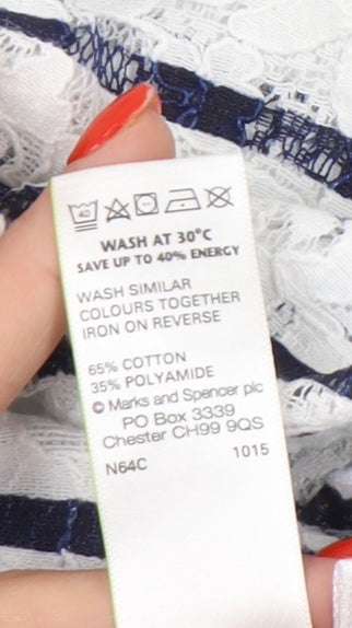 Womens UK Size 10 Marks and Spencer White Basic T-Shirt