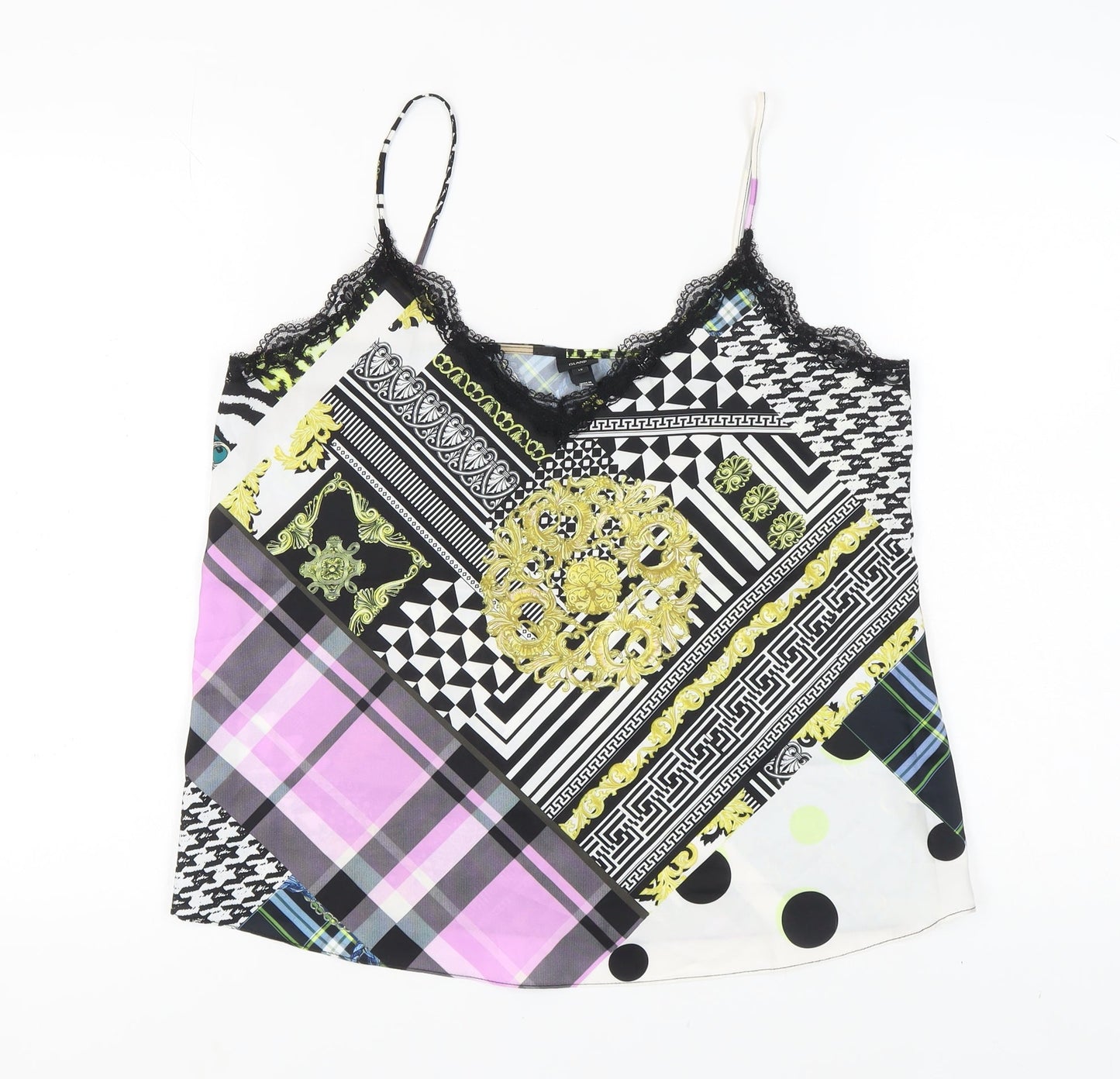 Womens UK Size 12 River Island Multicoloured Camisole Blouse