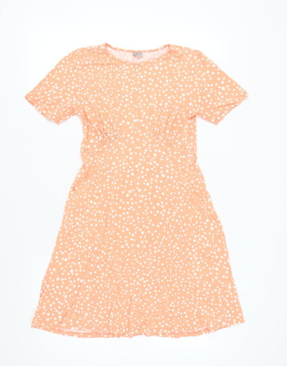 ASOS Women's Orange Polka Dot Dress Size 12