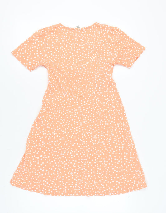 ASOS Women's Orange Polka Dot Dress Size 12