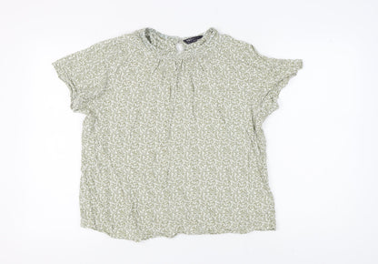 Womens UK Size 14 Marks and Spencer Green Basic Blouse