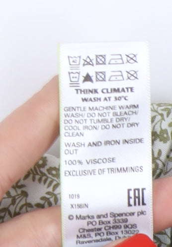 Womens UK Size 14 Marks and Spencer Green Basic Blouse