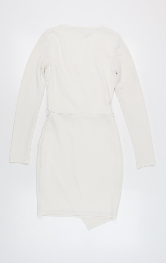 Miss Selfridge Women's White Wrap Dress Size 4