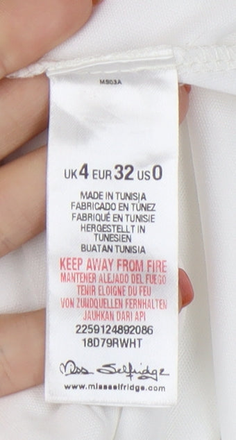 Miss Selfridge Women's White Wrap Dress Size 4