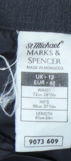 Marks and Spencer Women's Grey Wool Pencil Skirt Size 12