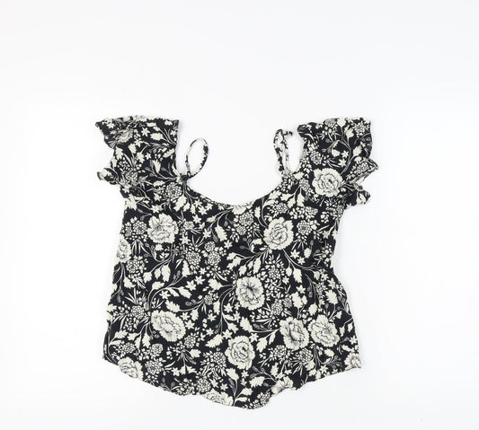 Womens UK Size 10 Miss Selfridge Black Basic Blouse