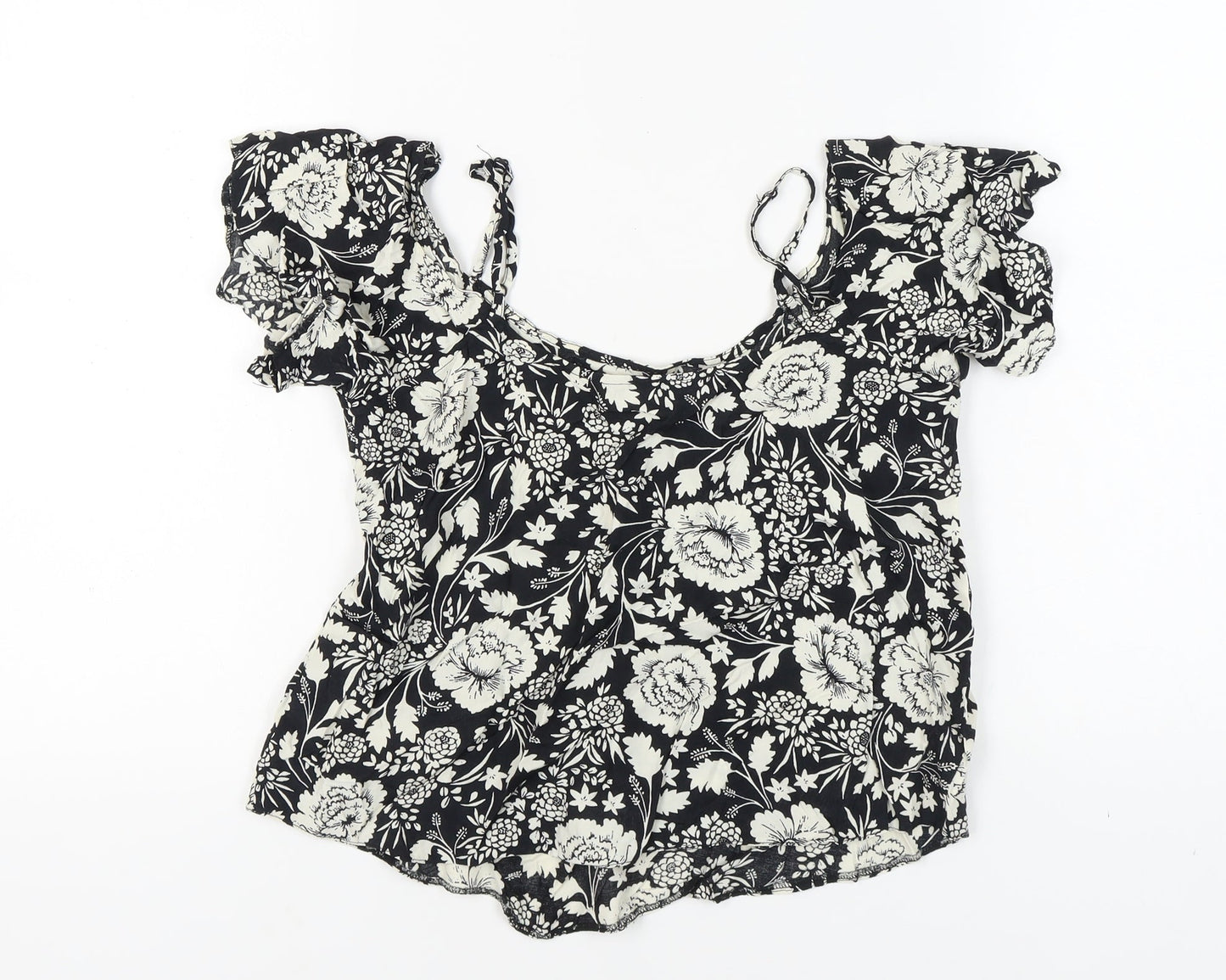 Womens UK Size 10 Miss Selfridge Black Basic Blouse